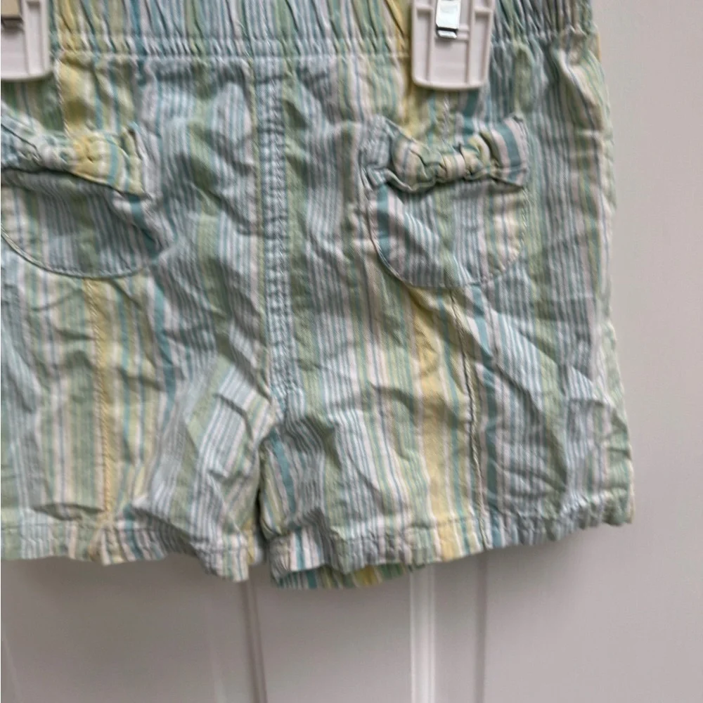 VINTAGE Faded Glory 4T Girls Pastel Striped Kids Summer Shorts with Bows